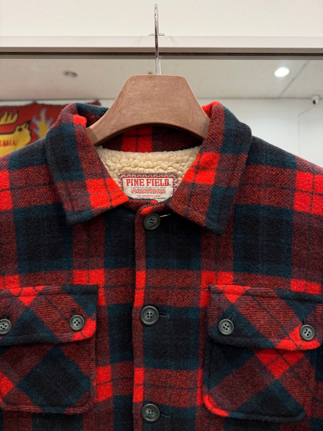 Pine Field 빈티지 쉐르파 타탄 체크 울 자켓 (Japan) 상품이미지3