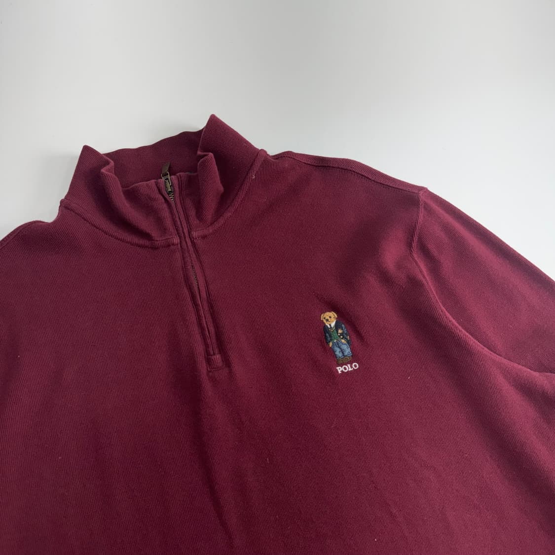 Polo 폴로 베어 와인 하이넥 반집업 롱슬리브 상품이미지4