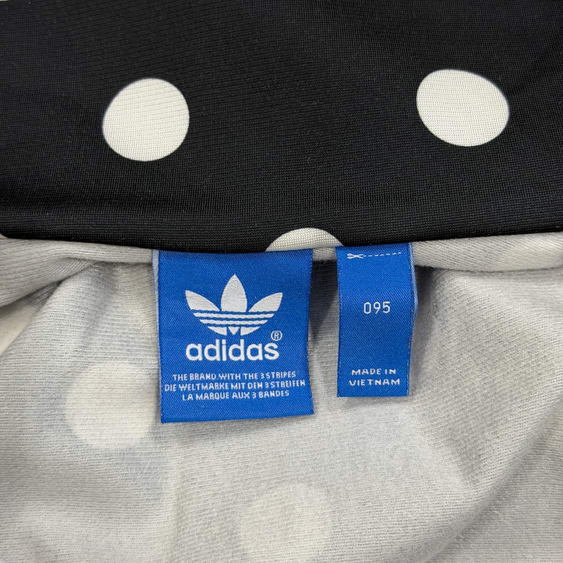 아디다스 빈티지 파이어버드 빅로고 땡땡이 도트 패턴 트랙탑져지 자켓 블랙 상품이미지4