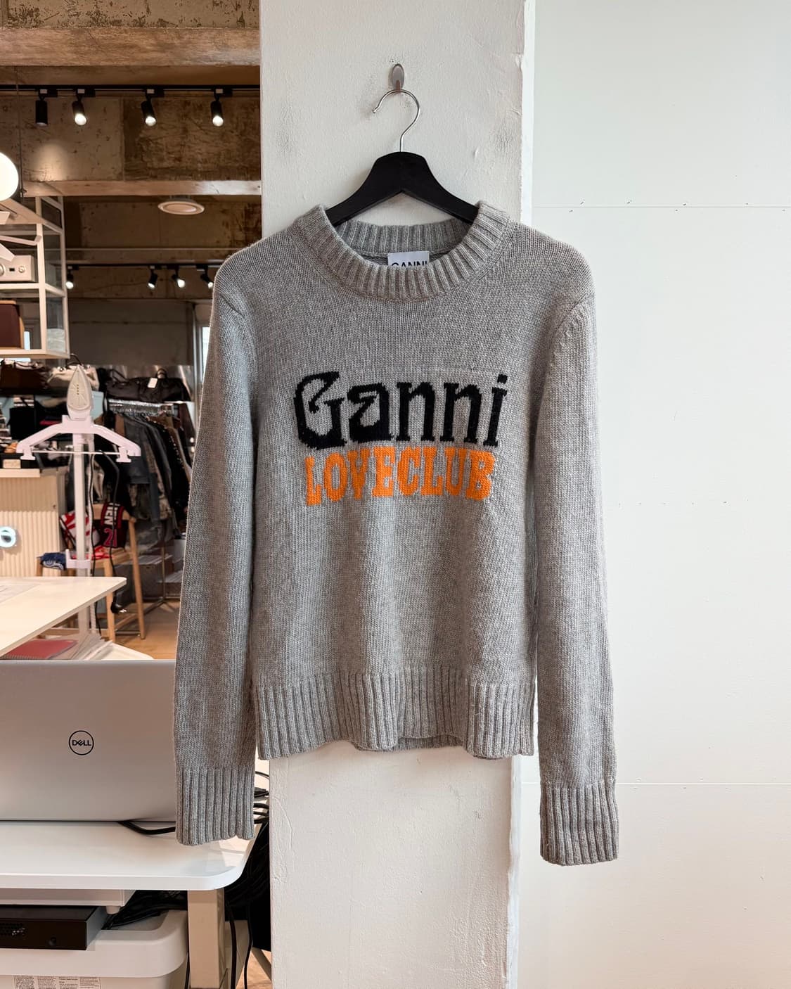 가니 그레이 러브 클럽 로고 니트 상품이미지2