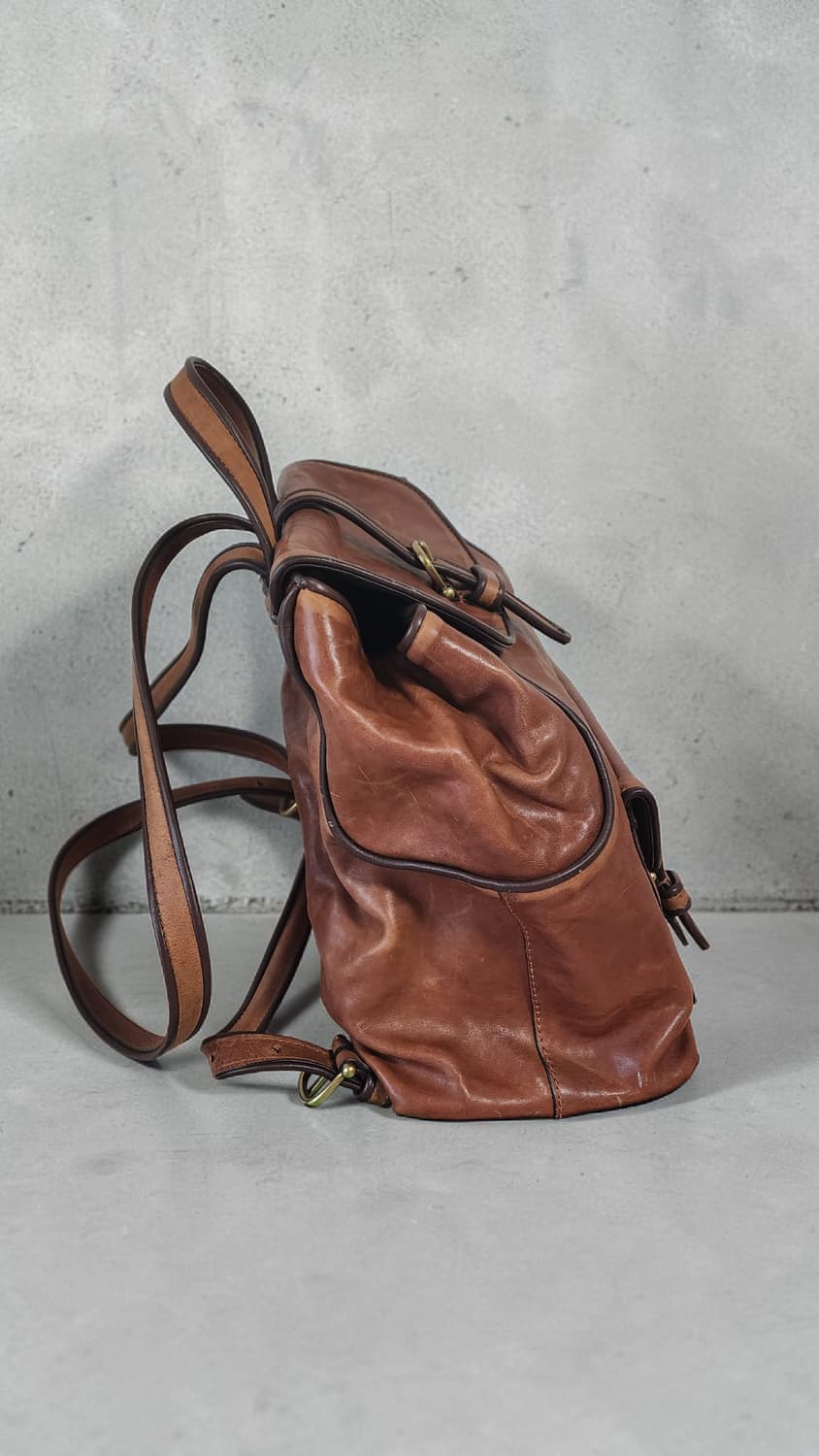 0914 빈티지스타일 브라운 가죽 백팩 상품이미지3