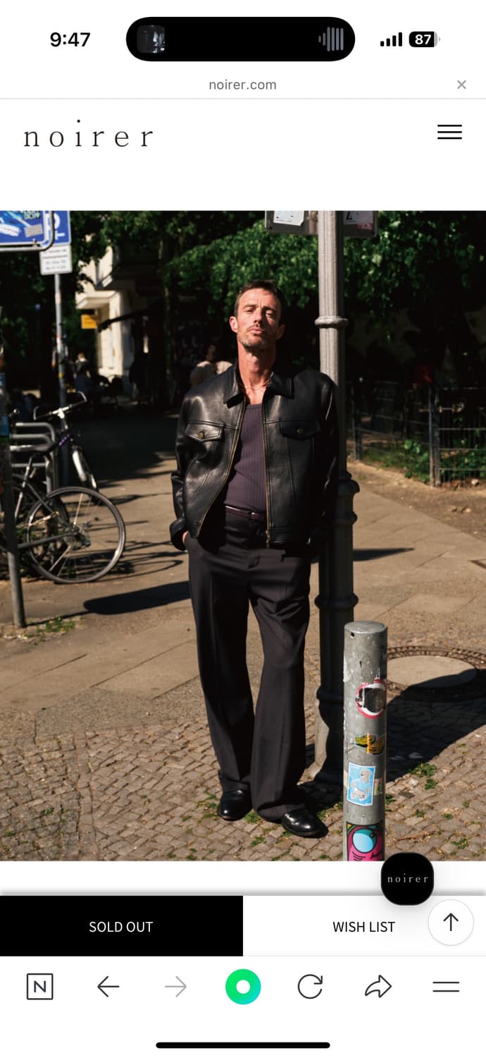 노이어 엔틱 카우 레더 트러커 자켓 블랙 상품이미지2