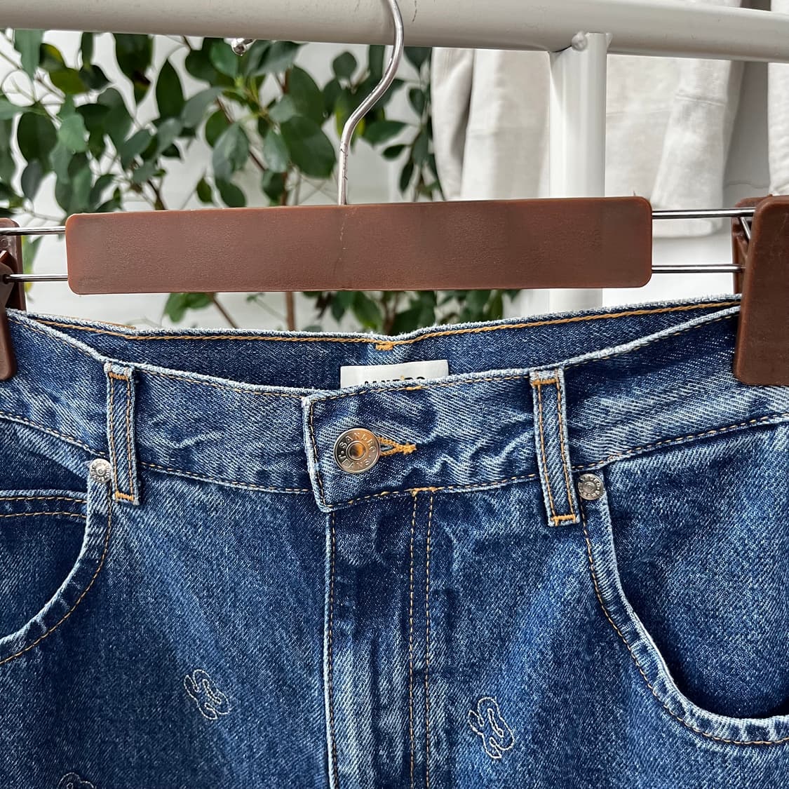 산드로 자수로고 데님팬츠 38 상품이미지3