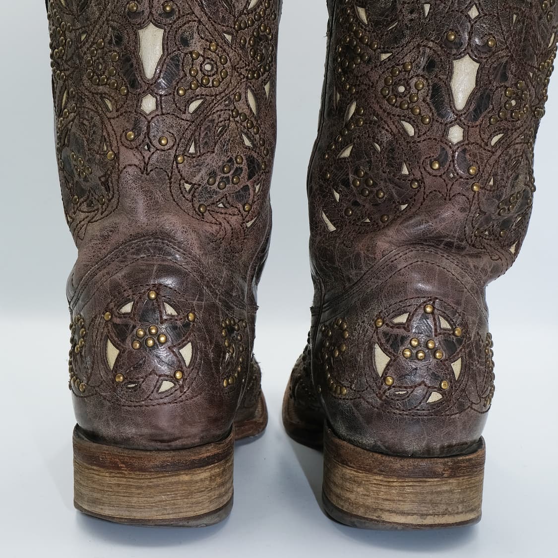 빈티지 코랄 웨스턴 스터드 레더 부츠 9M(260)사이즈 BT26005 상품이미지8