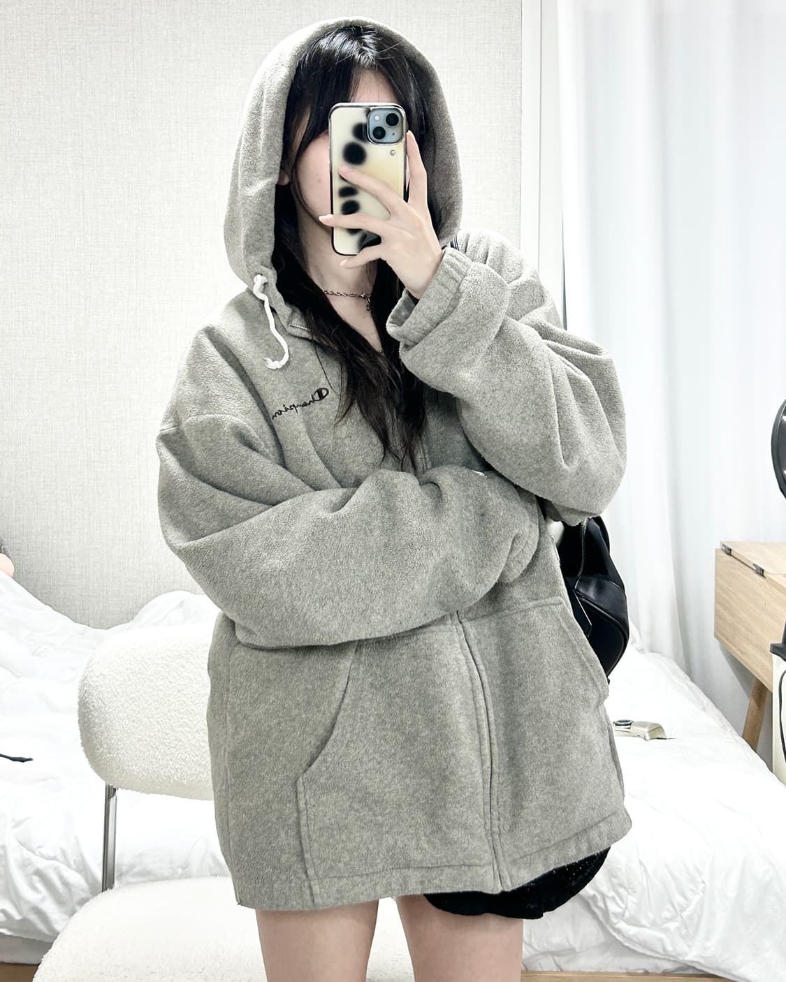 챔피온 초코로고 모카 플리스 누빔자켓 상품이미지1