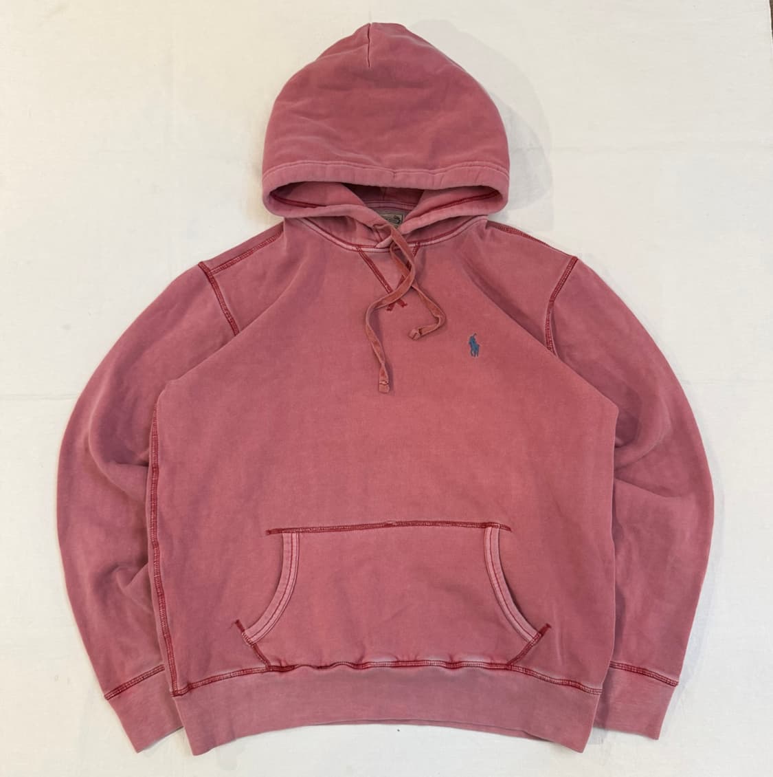 폴로 랄프로렌 가먼트 피그먼트 워싱 후드티 핑크 상품이미지1