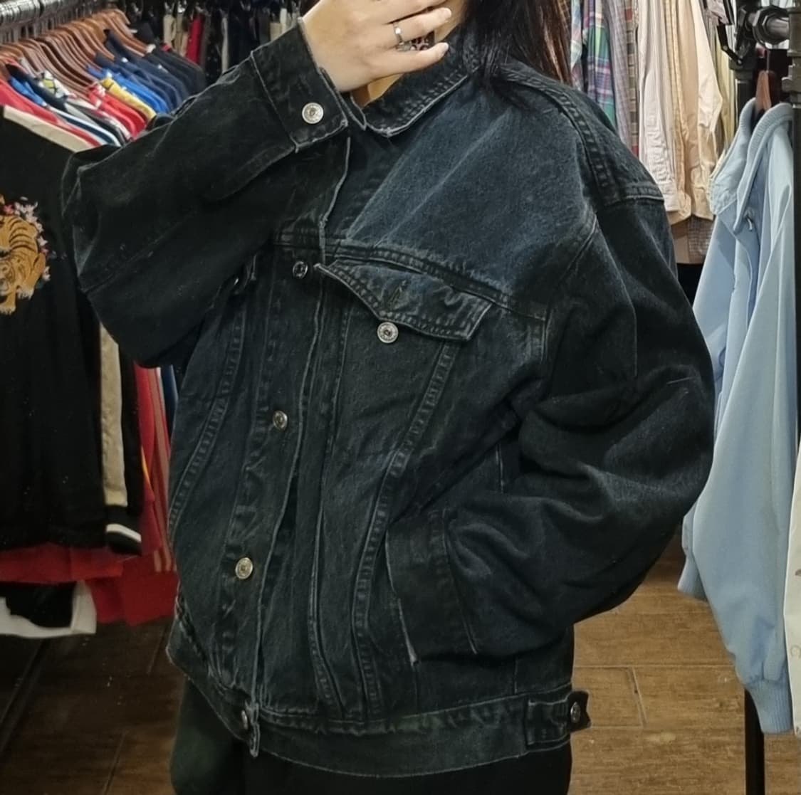 [Hi] vtg 빈티지 데님자켓 블랙 상품이미지4