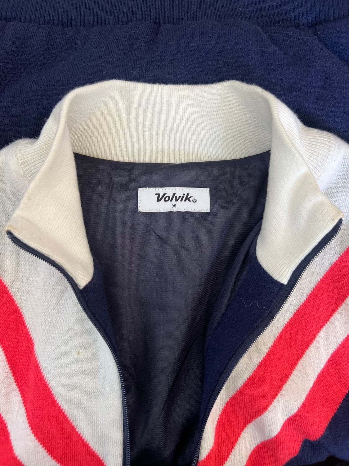 볼빅 여성 네이비 울방풍집업점퍼 골프니트점퍼 상품이미지5