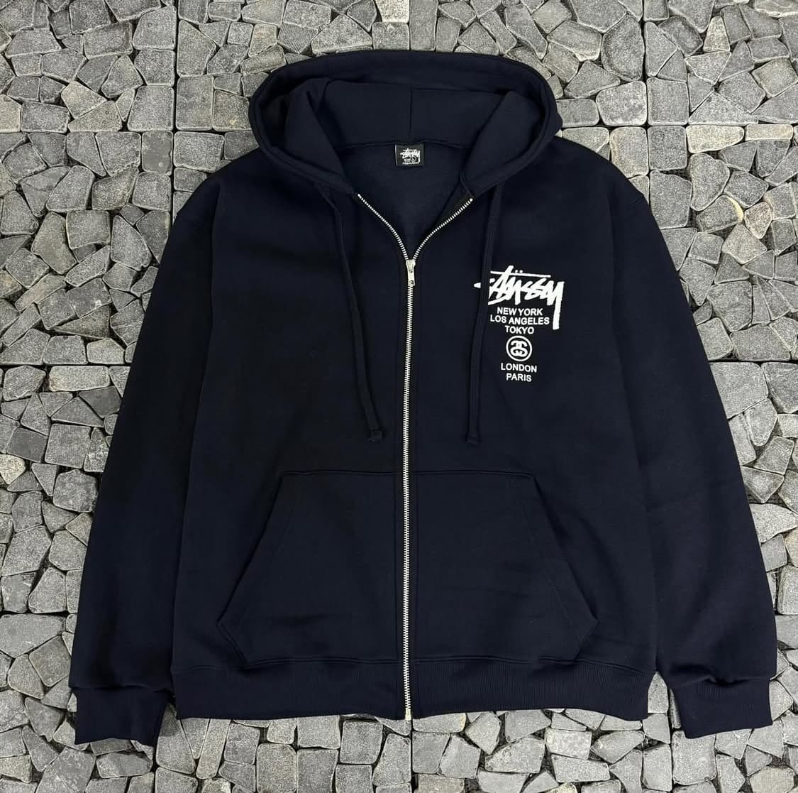 Stussy 스투시 월드 투어 후드집업 네이비 (새상품) 상품이미지2