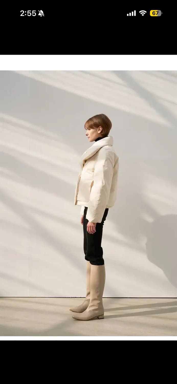 모한 숏패딩 크림 상품이미지3