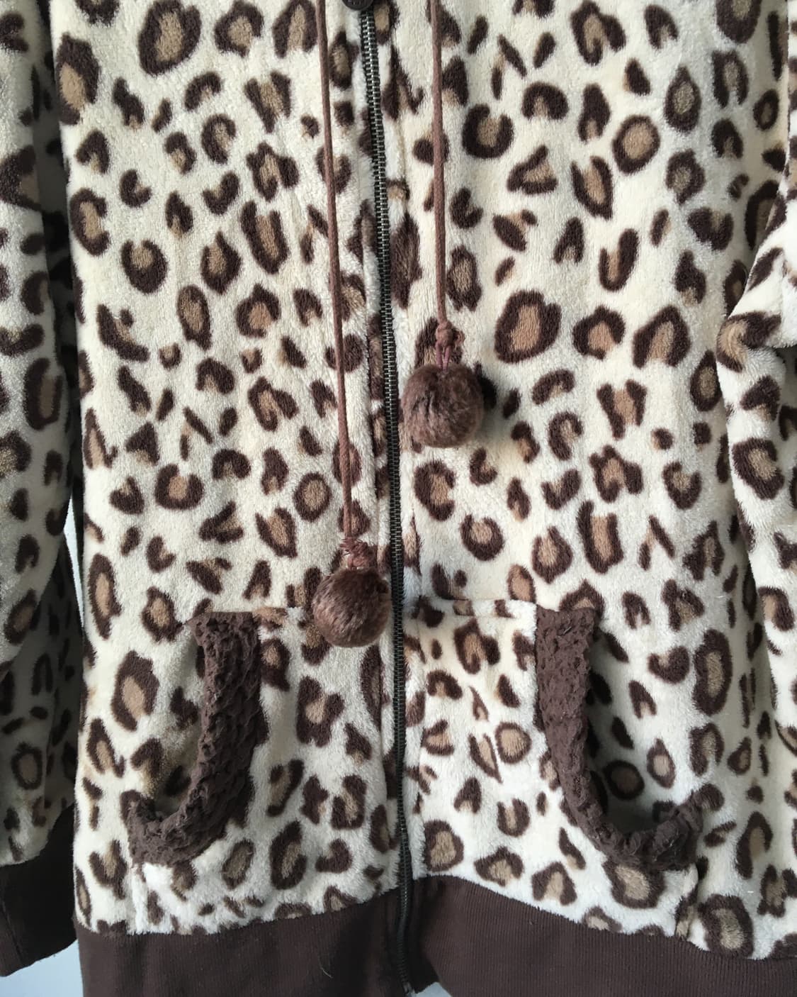 Leopard pattern fleece hood zip up 상품이미지5