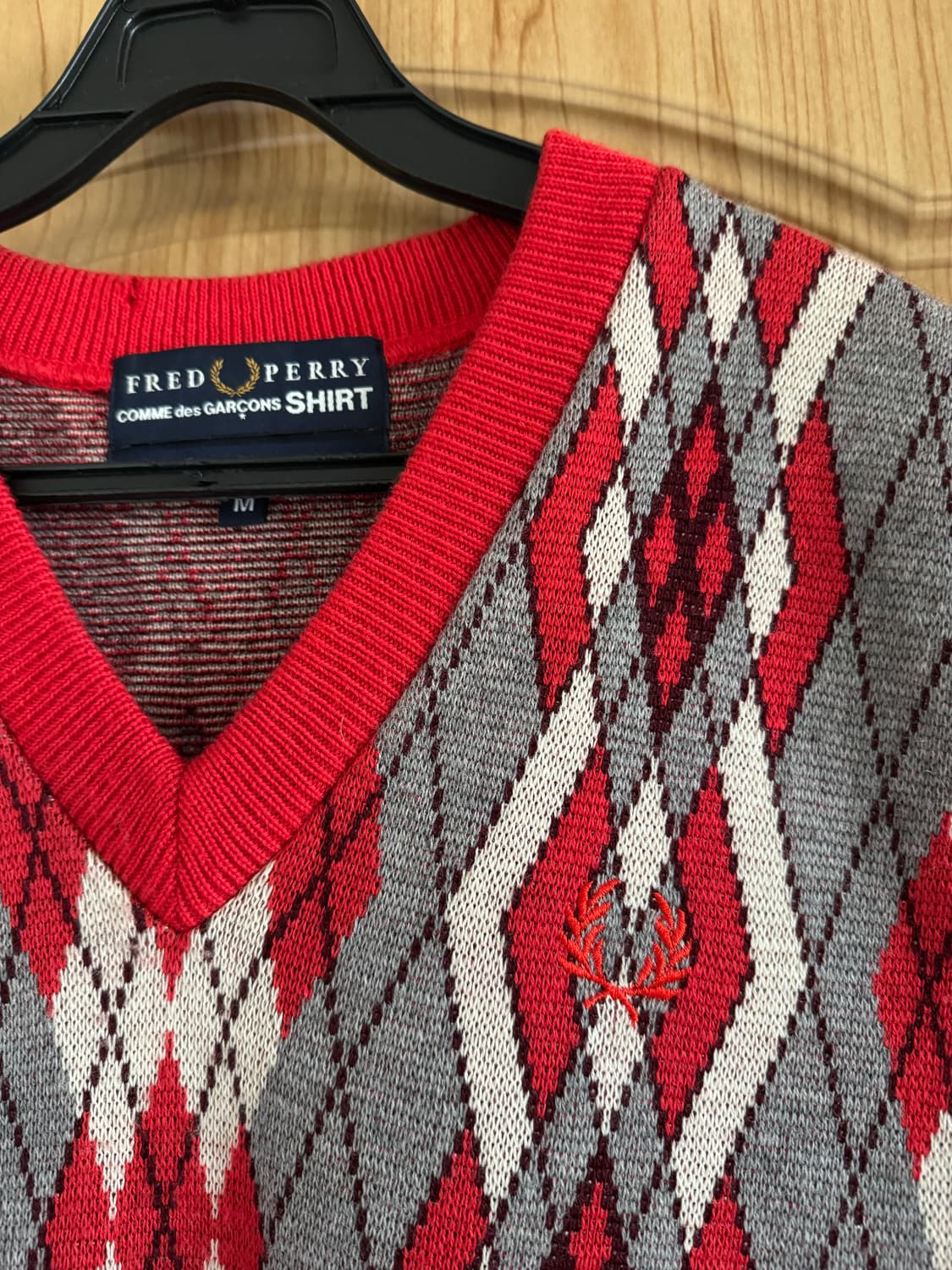 꼼데가르송 프레드페리 아가일 니트베스트 상품이미지2