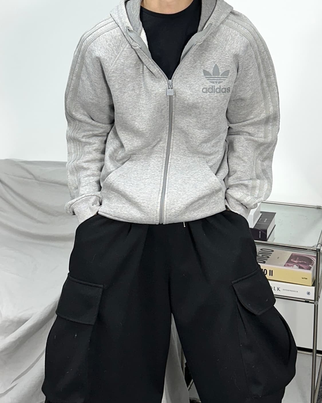 아디다스 올그레이 파이어버드 후드집업 100 상품이미지1