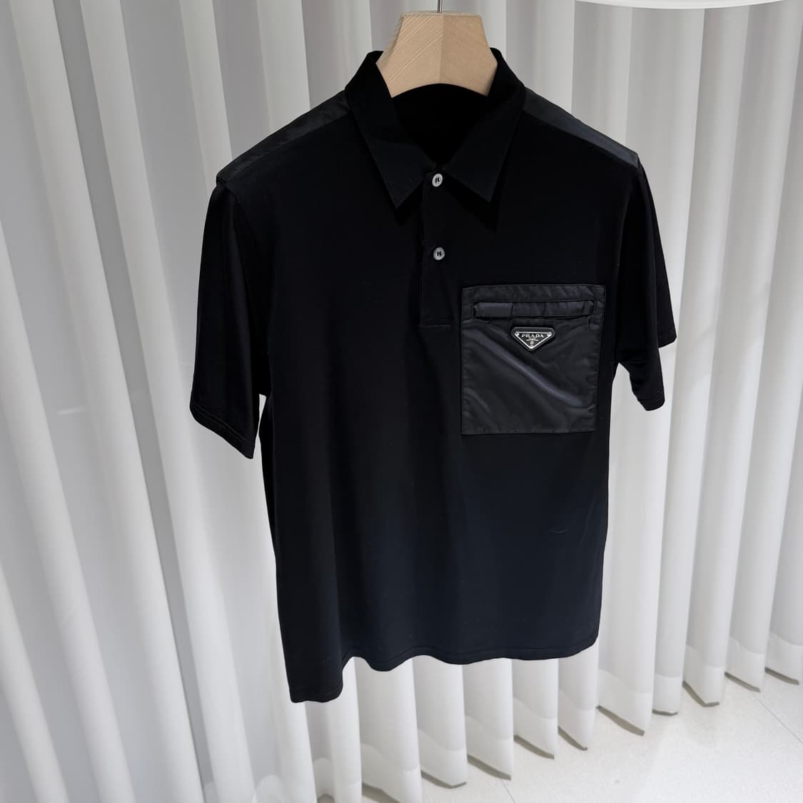 (A+/M) / 프라다 리나일론 디테일 스트레치 코튼 폴로 반팔 셔츠 상품이미지3