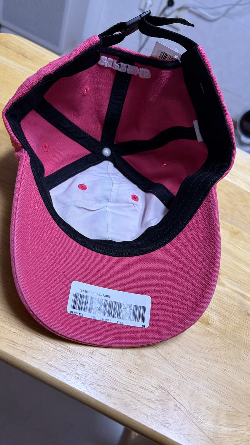 슈프림 23ss 클래식 로고 6패널 캡 모자 핑크 상품이미지5