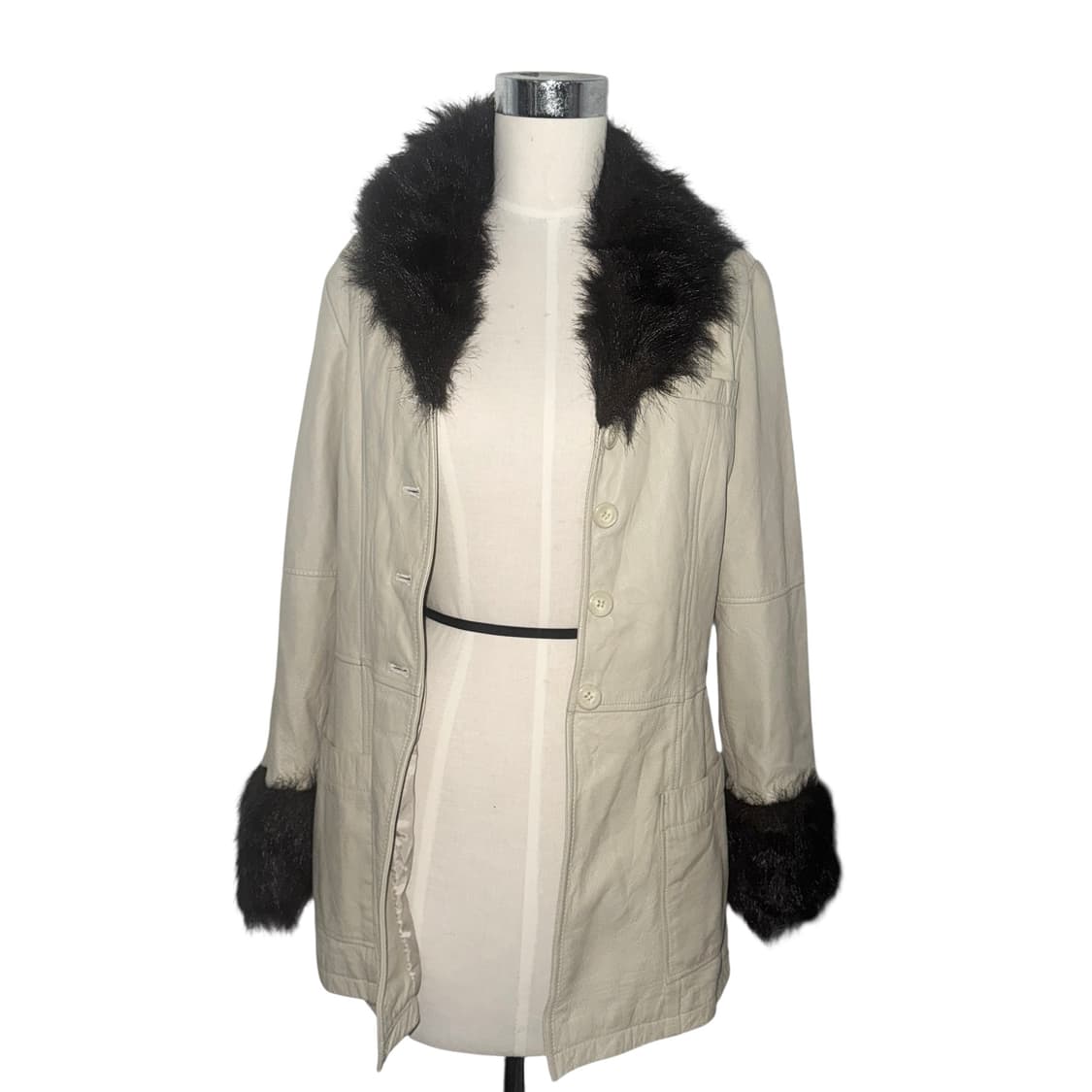 Nude Beige Cow Leather middle Jacket 상품이미지3