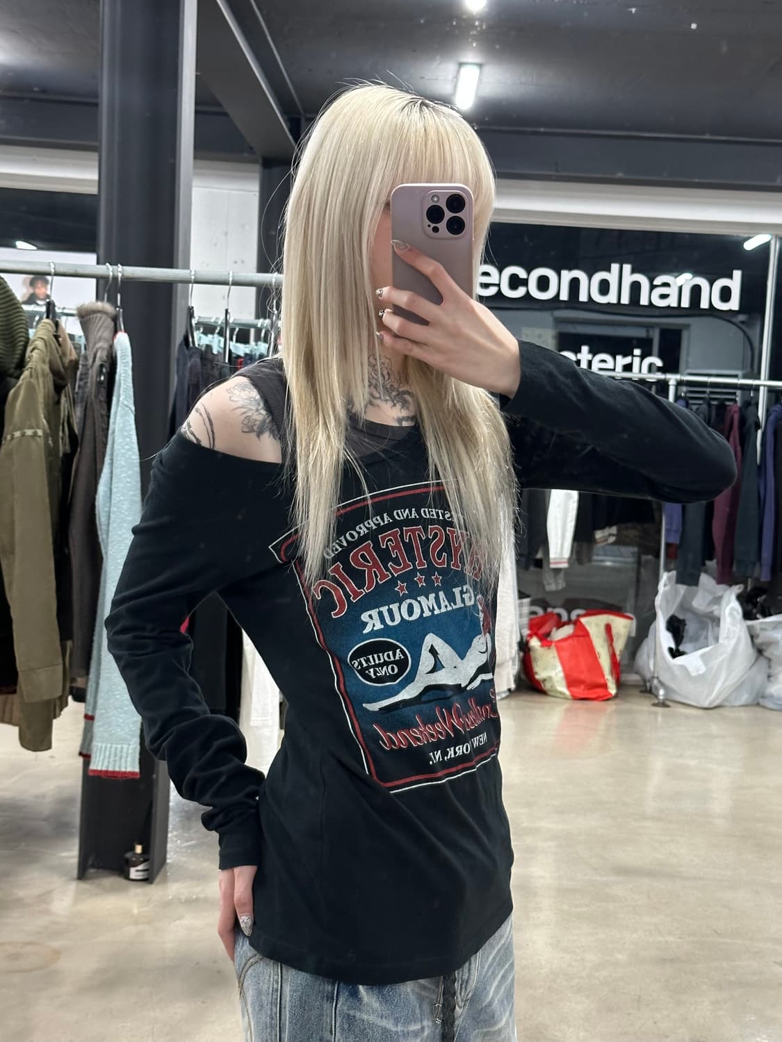 히스테릭 글래머 빈티지 킨키 뉴옥 걸 롱슬리브 긴팔티 상품이미지3