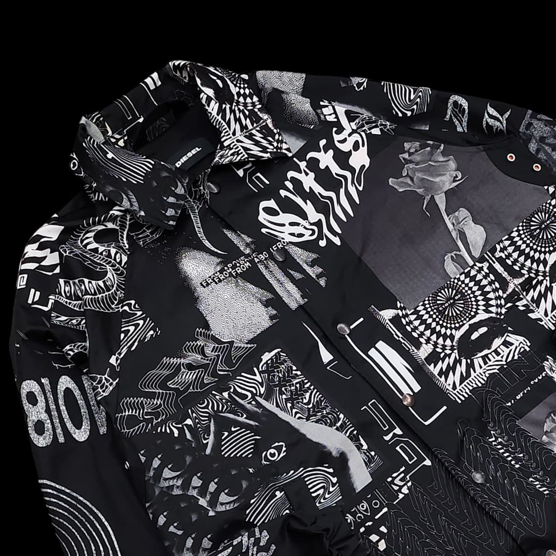 DIESEL 디젤 블랙 패턴 코치자켓 상품이미지3