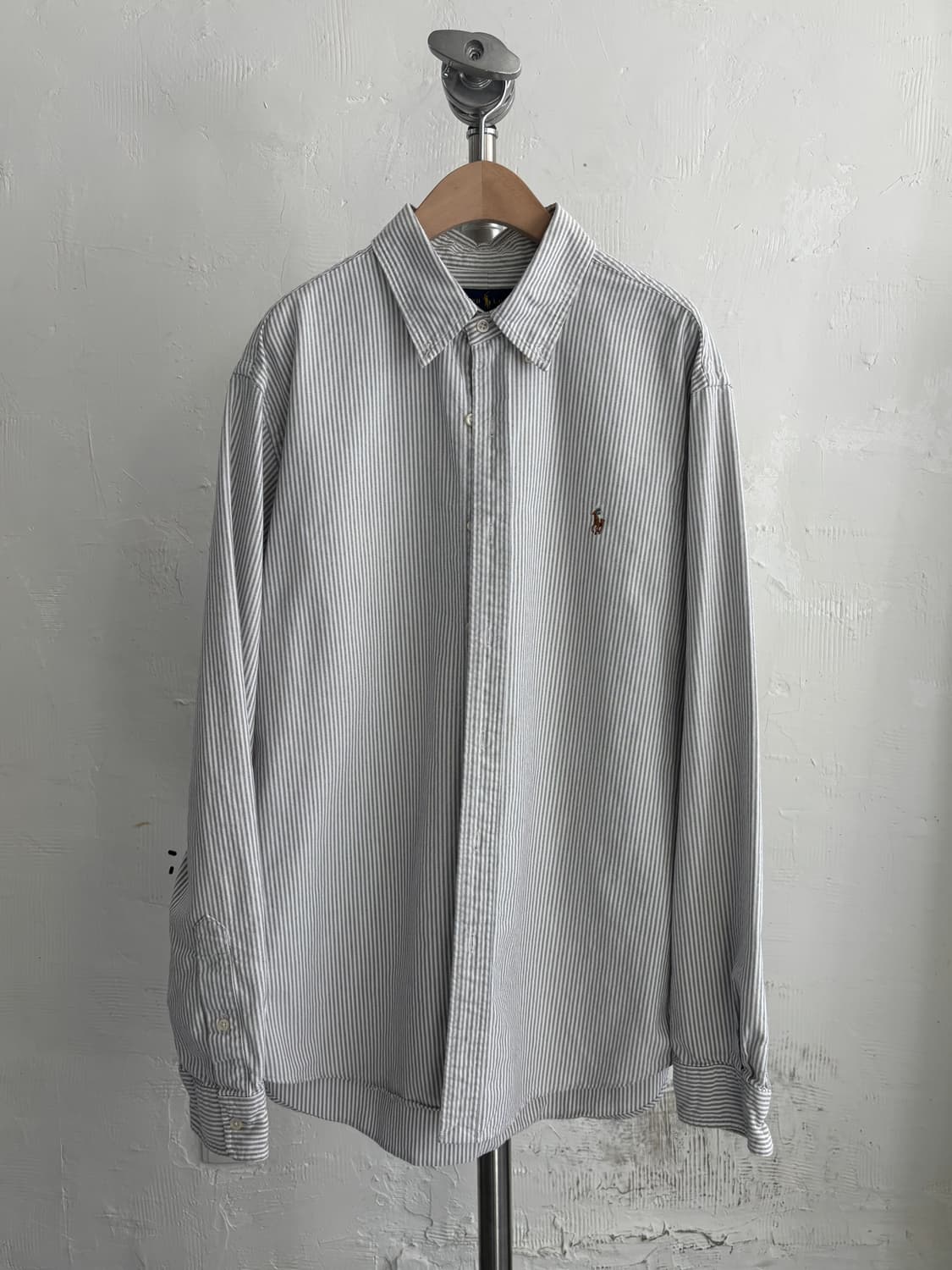  Polo 폴로 랄프로렌 신형 그레이 스트라이프 패턴 옥스포드 셔츠  ﻿ 상품이미지1