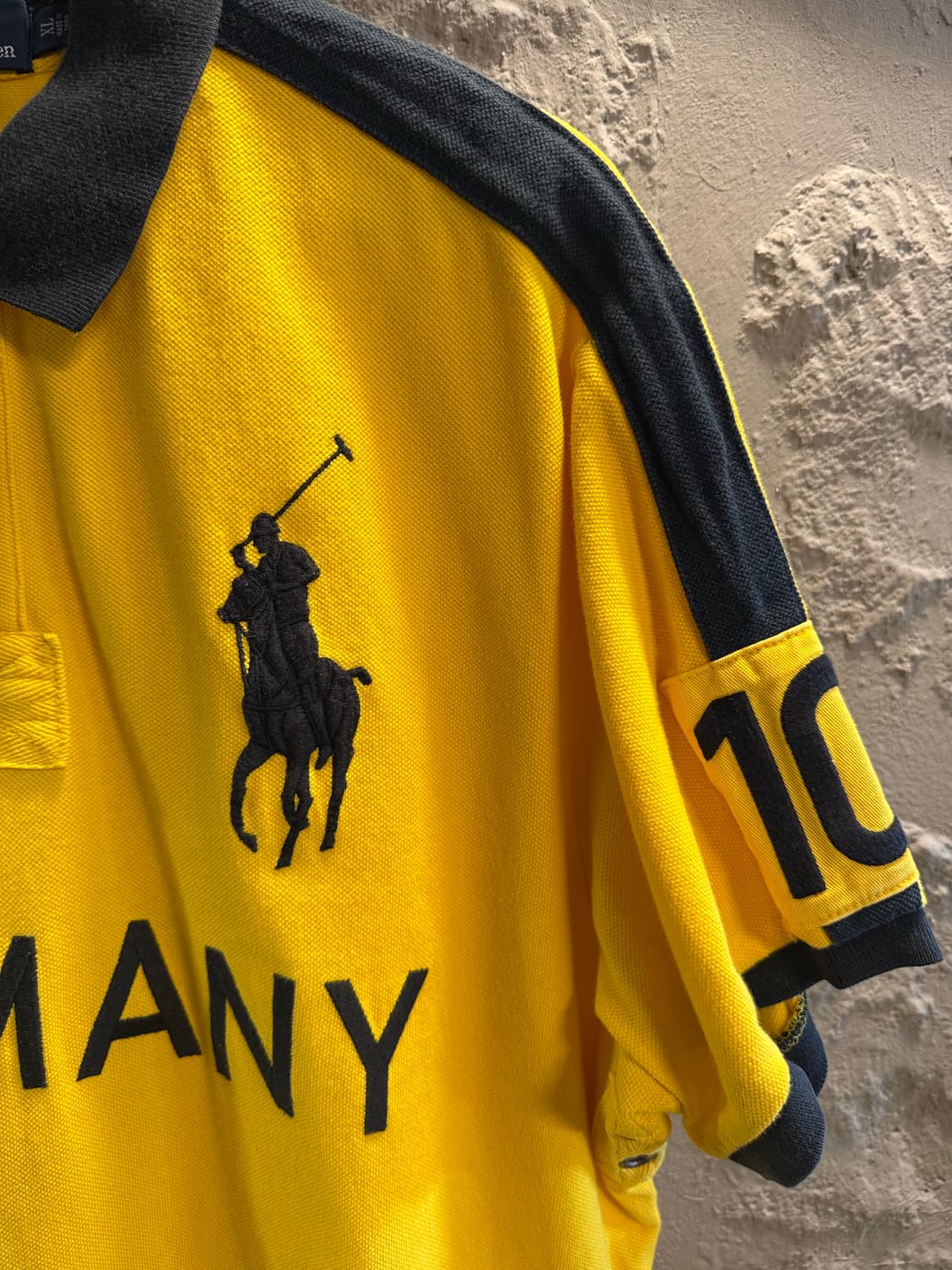 M 폴로랄프로렌 POLO  빅포니 독일 GER 패치 럭비 폴로 셔츠 옐로 상품이미지3