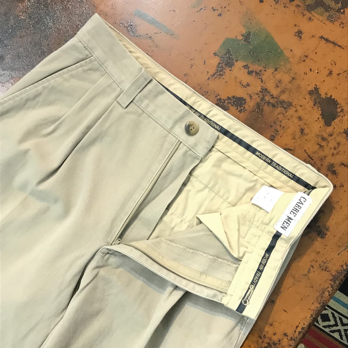 Vtg 빈티지 베이지 핀턱 코튼 치노 팬츠 허리 29 사이즈  상품이미지4