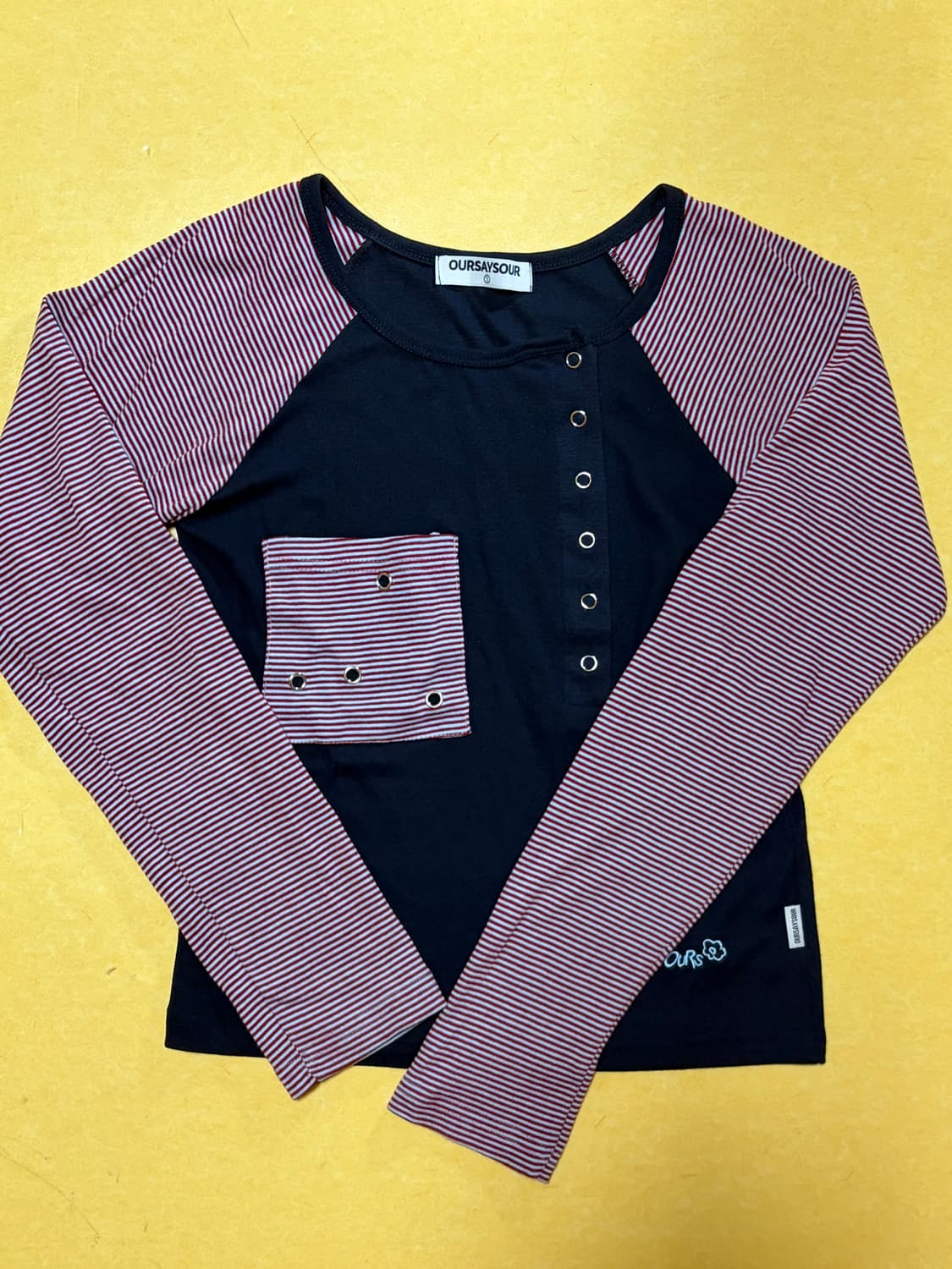 아워세이아워 스냅 스트라이프 배색 롱슬리브 상품이미지2