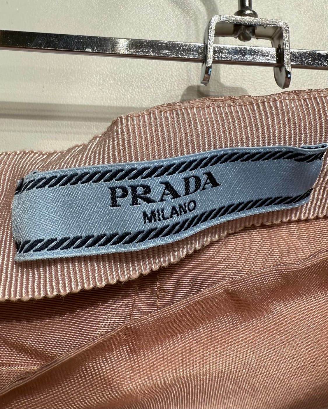 프라다 핑크 실크 핀턱 랩 미디스커트  상품이미지8