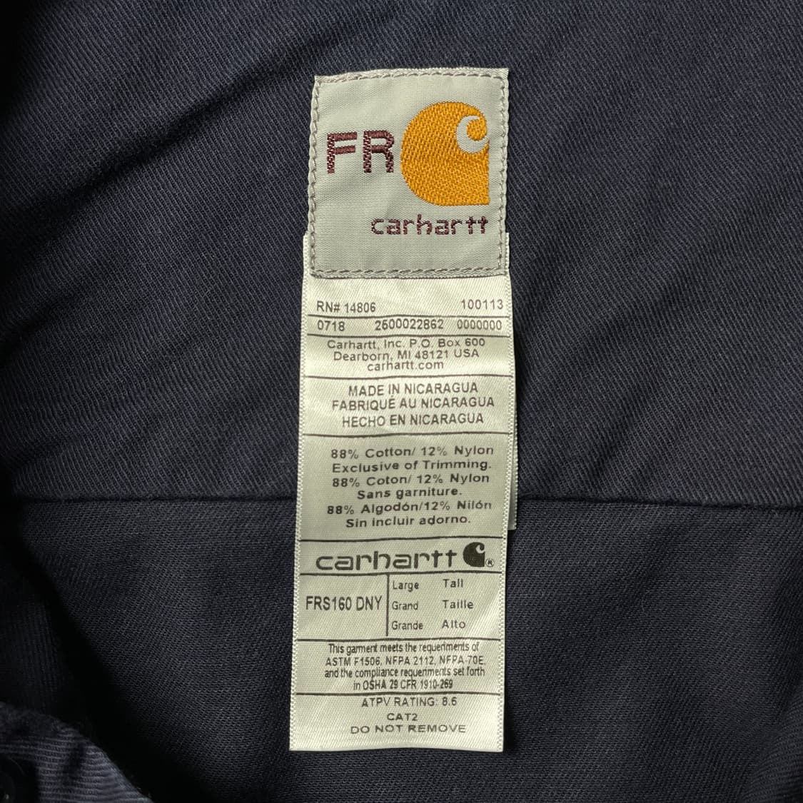 CARHARTT 칼하트 빈티지 네이비 플랩포켓 워크 셔츠 A00884 상품이미지10