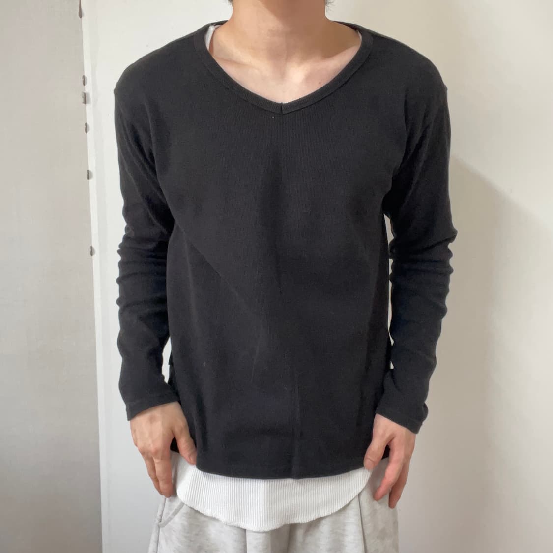 AVIREX BLACK RIBBED KNIT LONG SLEEVE 상품이미지3