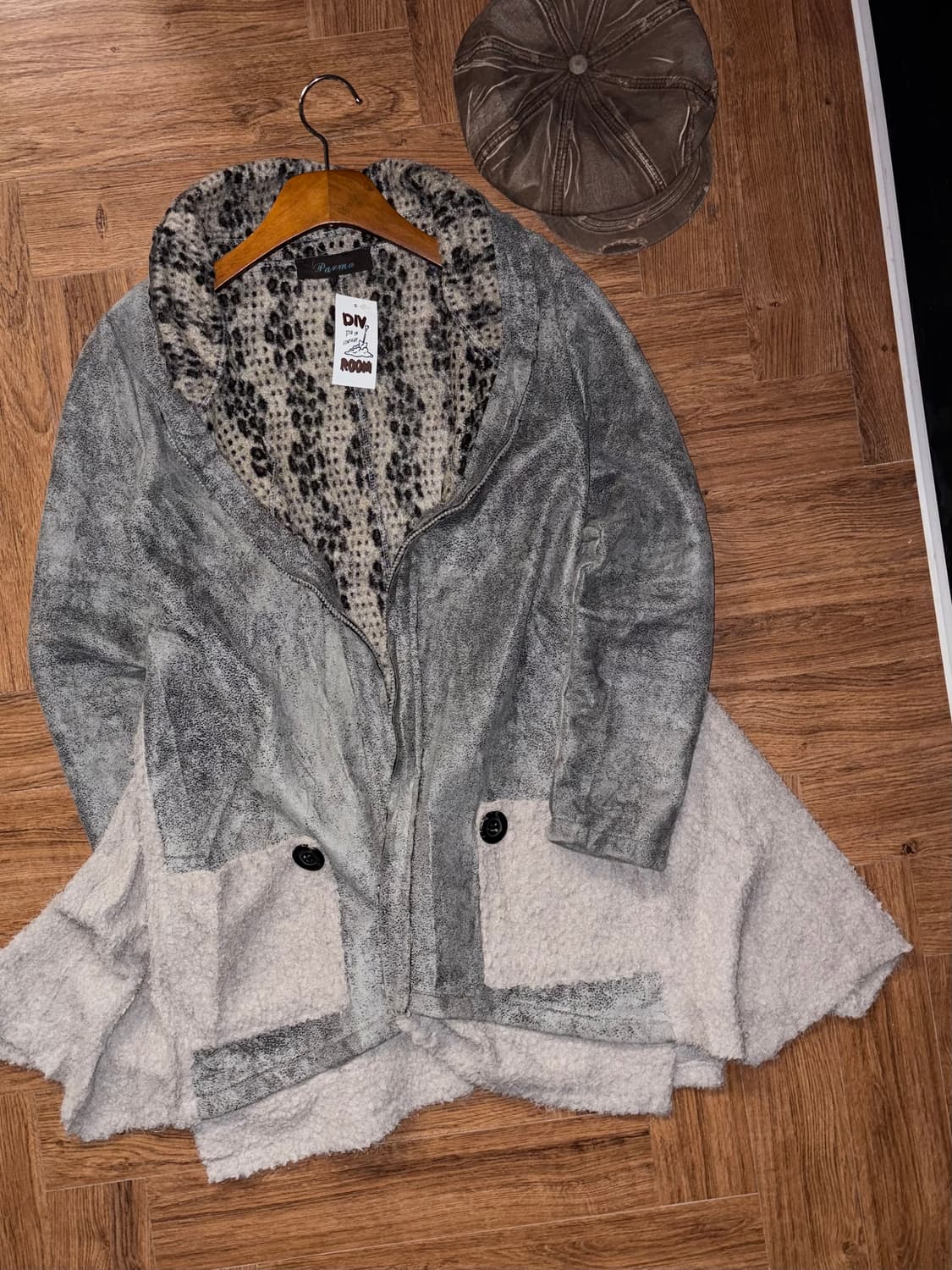 빈티지 레오파드 스웨이드 코트 상품이미지7