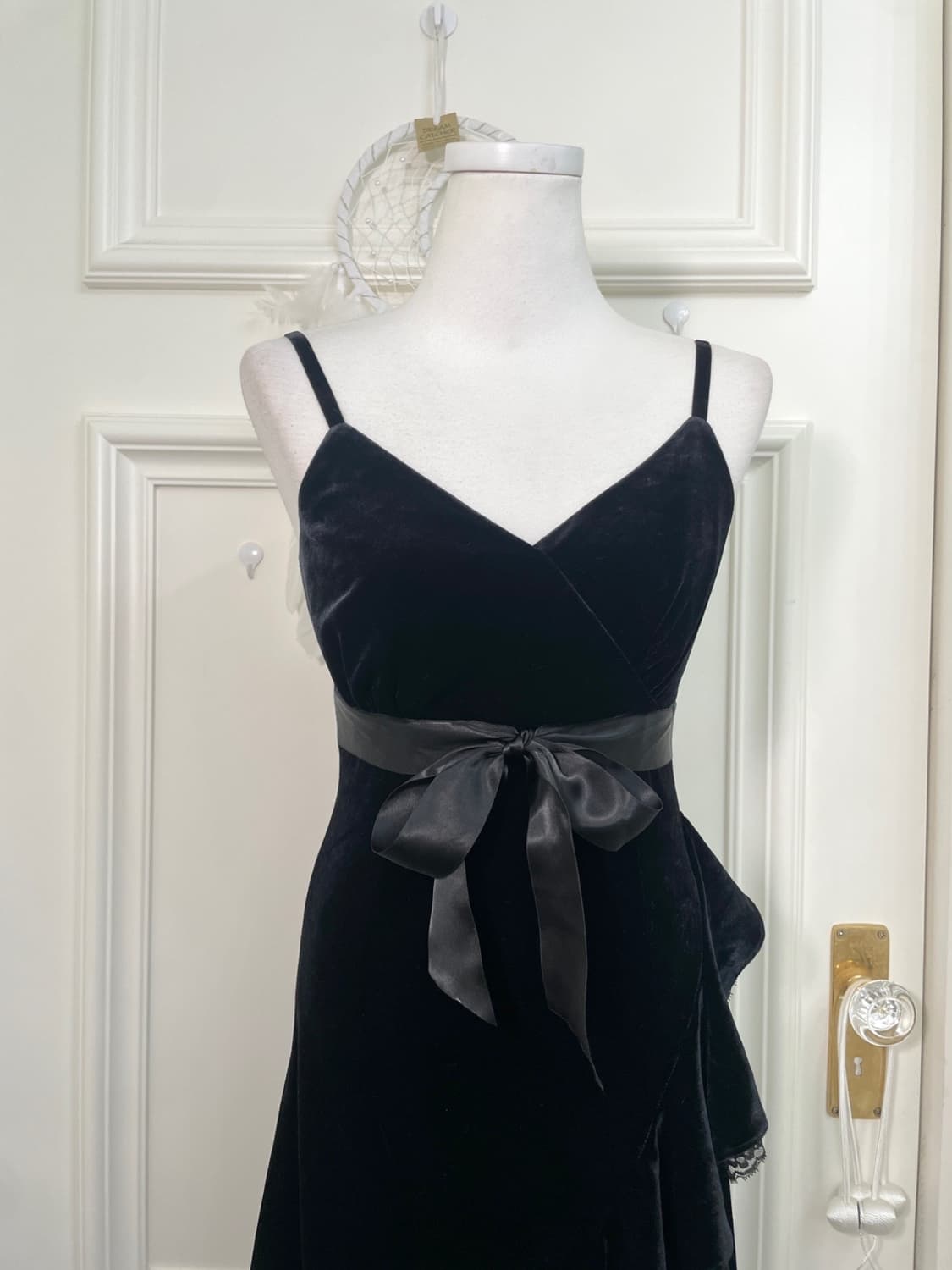 black velvet lace ruffle bow point opc 상품이미지5