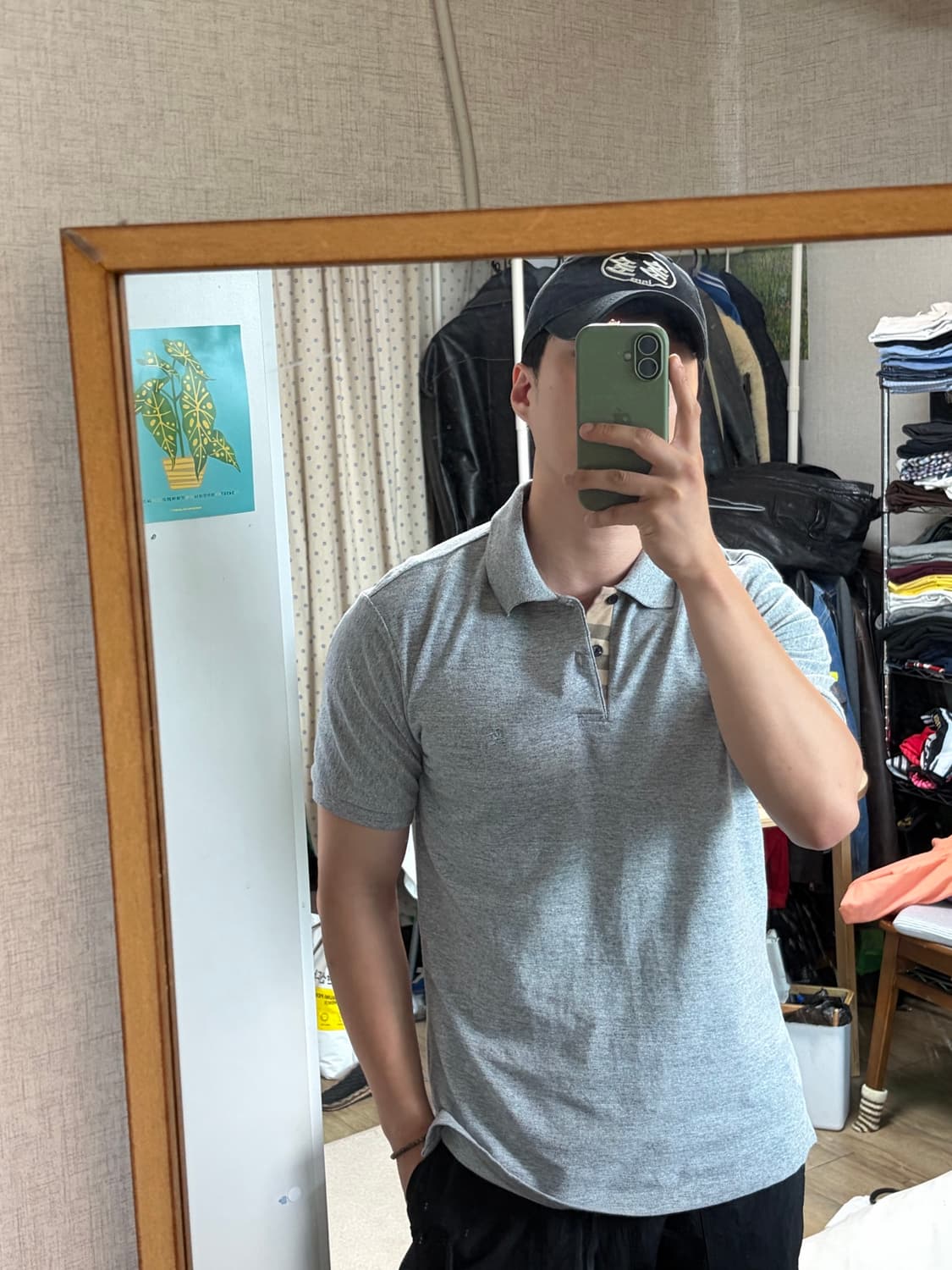 M) 버버리 브릿 반팔 카라 티셔츠 회색 새상품급 상품이미지9