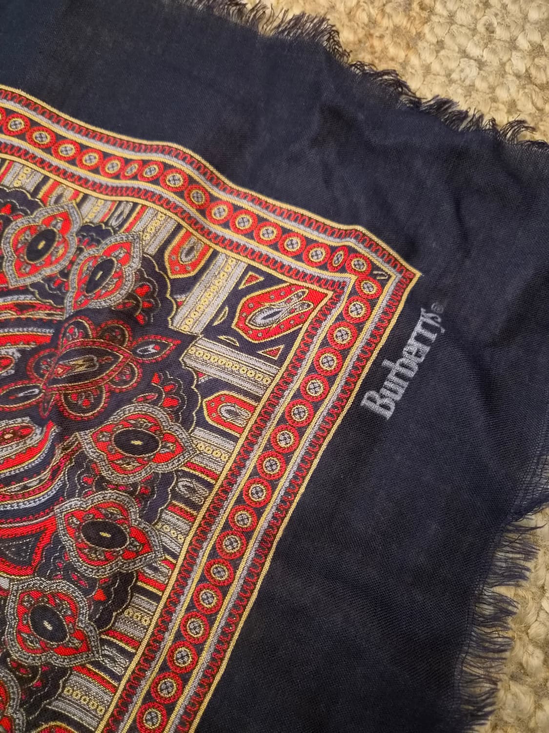 버버리스 페이즐리 실크울 숄스카프 상품이미지8