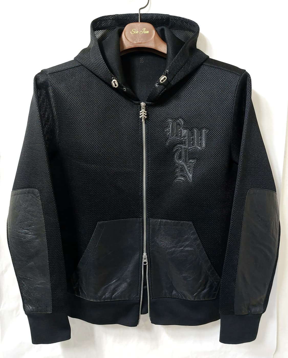 코오롱스포츠 가죽 메쉬 후드 집업 105 상품이미지3