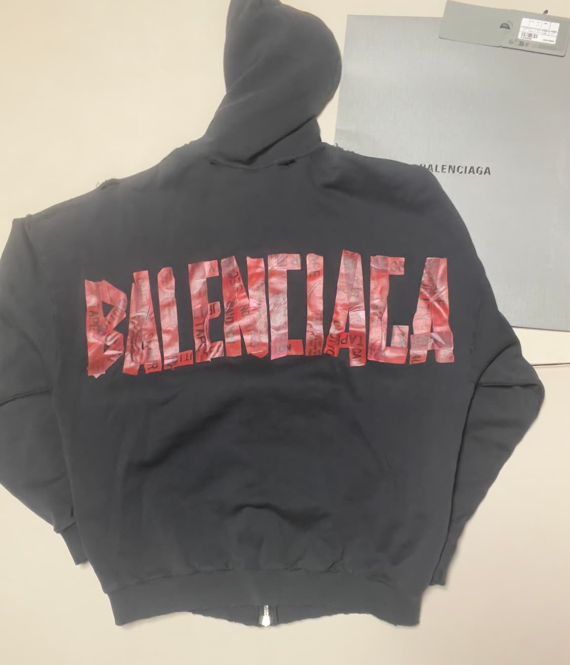 (급처) 발렌시아가 시큐리티 테이프 후드집업 상품이미지1