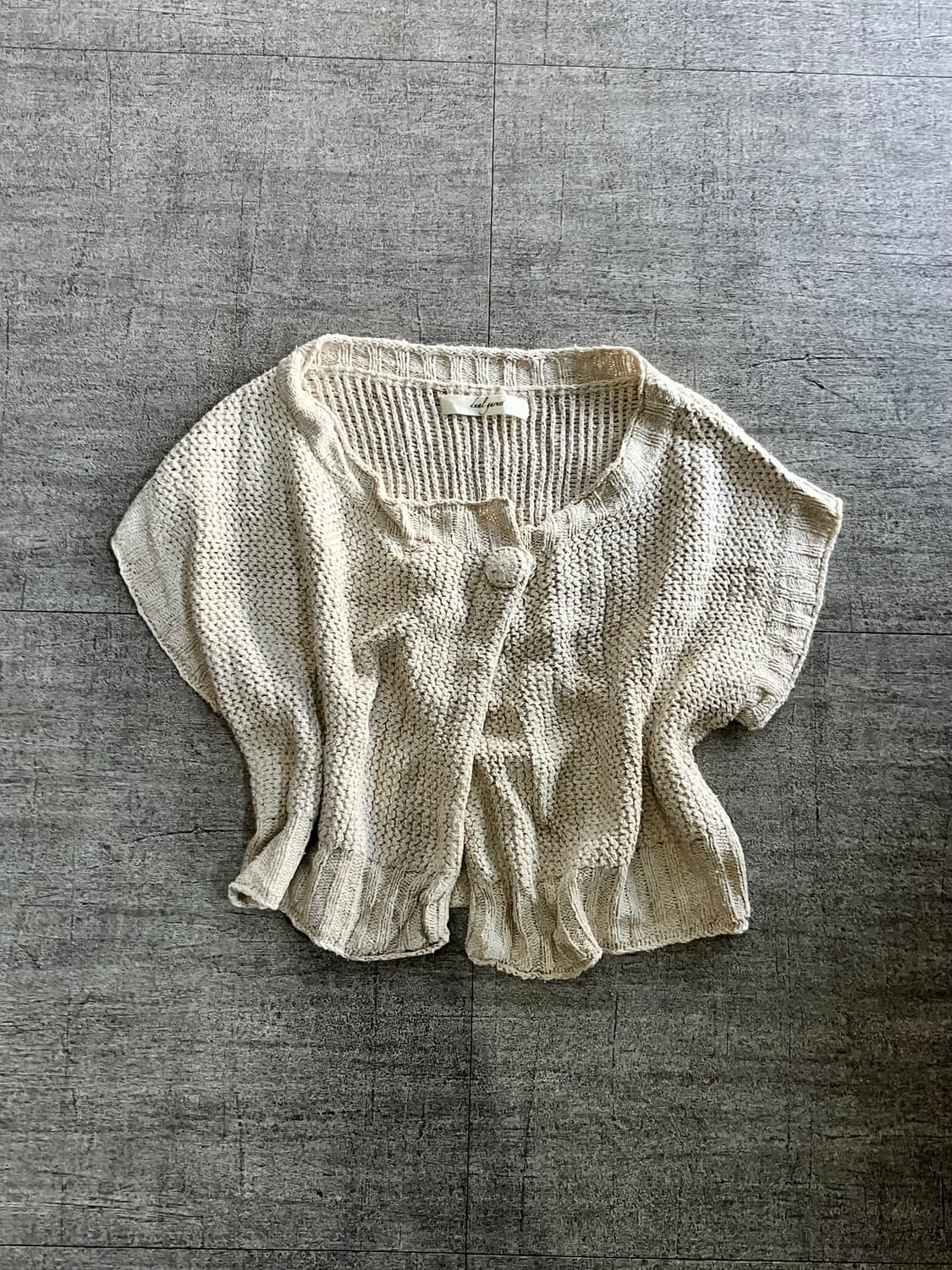 일본빈티지 lualgarnet 모리걸할메카지 플라워 케이프핏 니트볼레로 상품이미지1