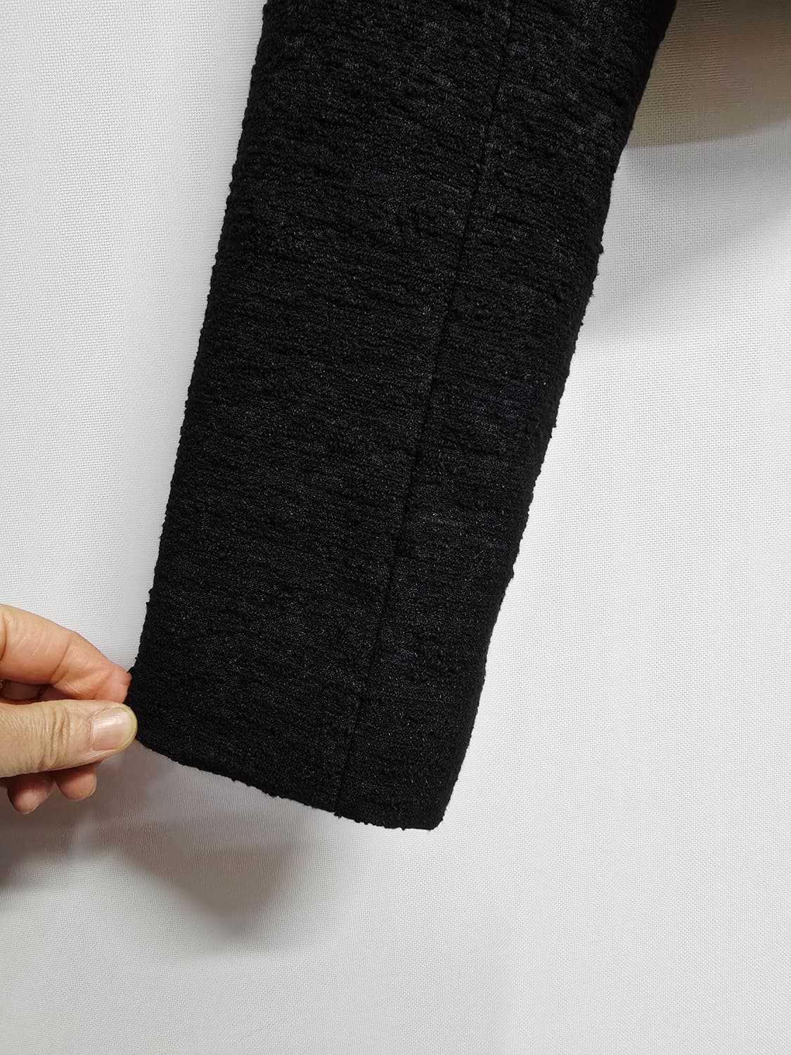 님프 블랙 트위드 크롭 자켓 상품이미지3