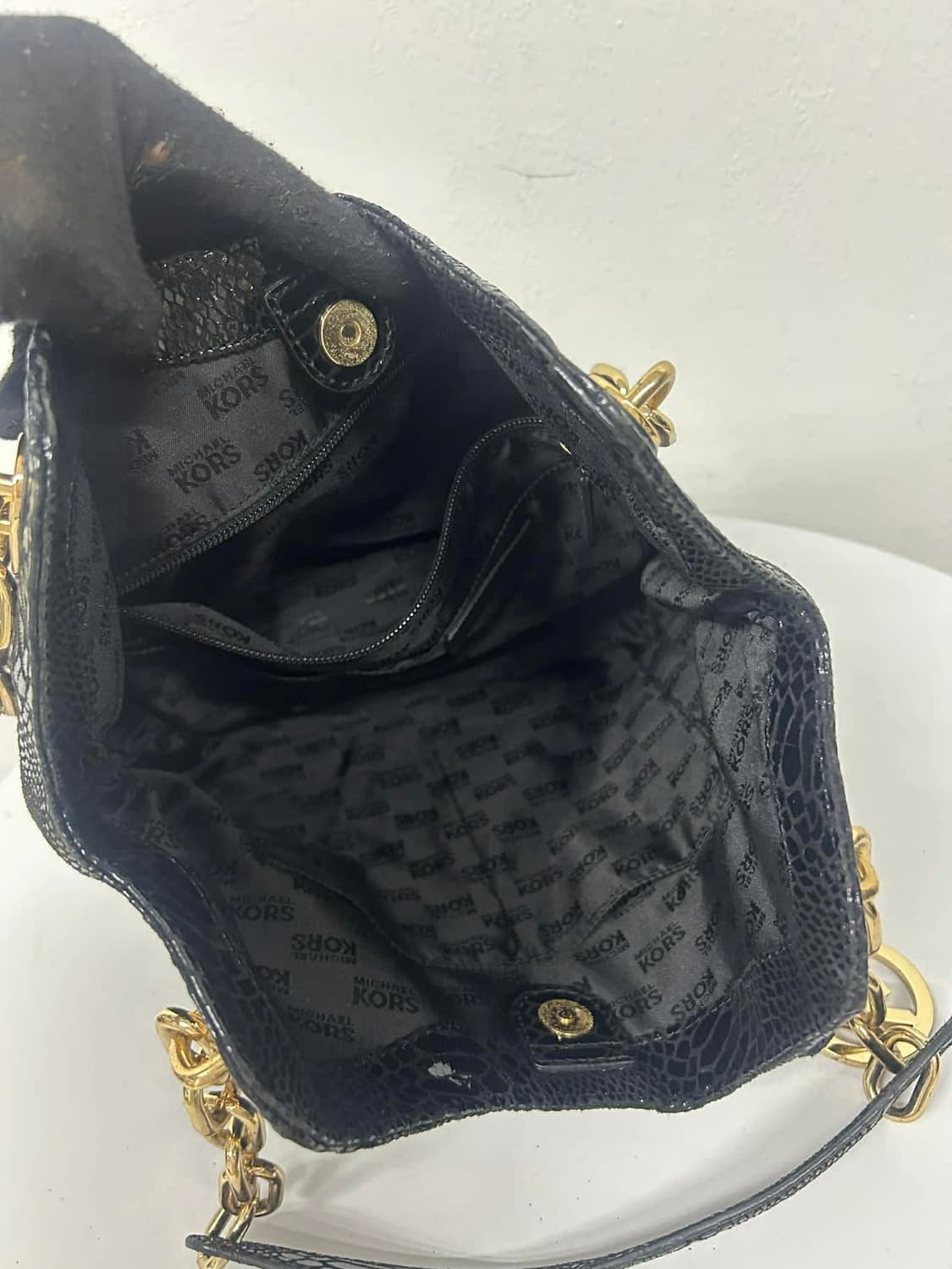 마이클코어스 빈티지 파이톤 체인 호보백 숄더 토트백 상품이미지6