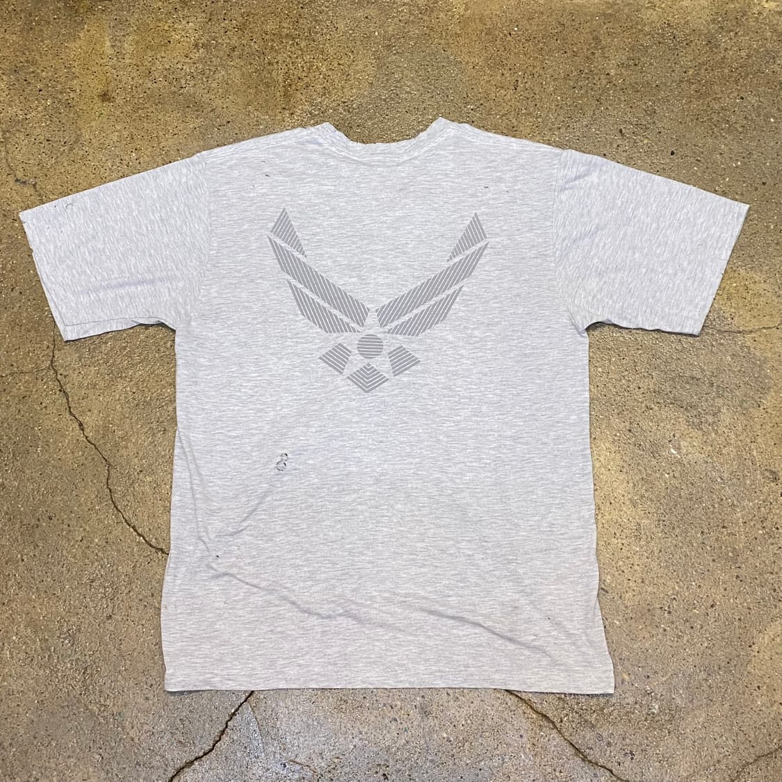 미국 빈티지 밀리터리 아미 공군 에어포스 반팔티 티셔츠 L 데미지 상품이미지6