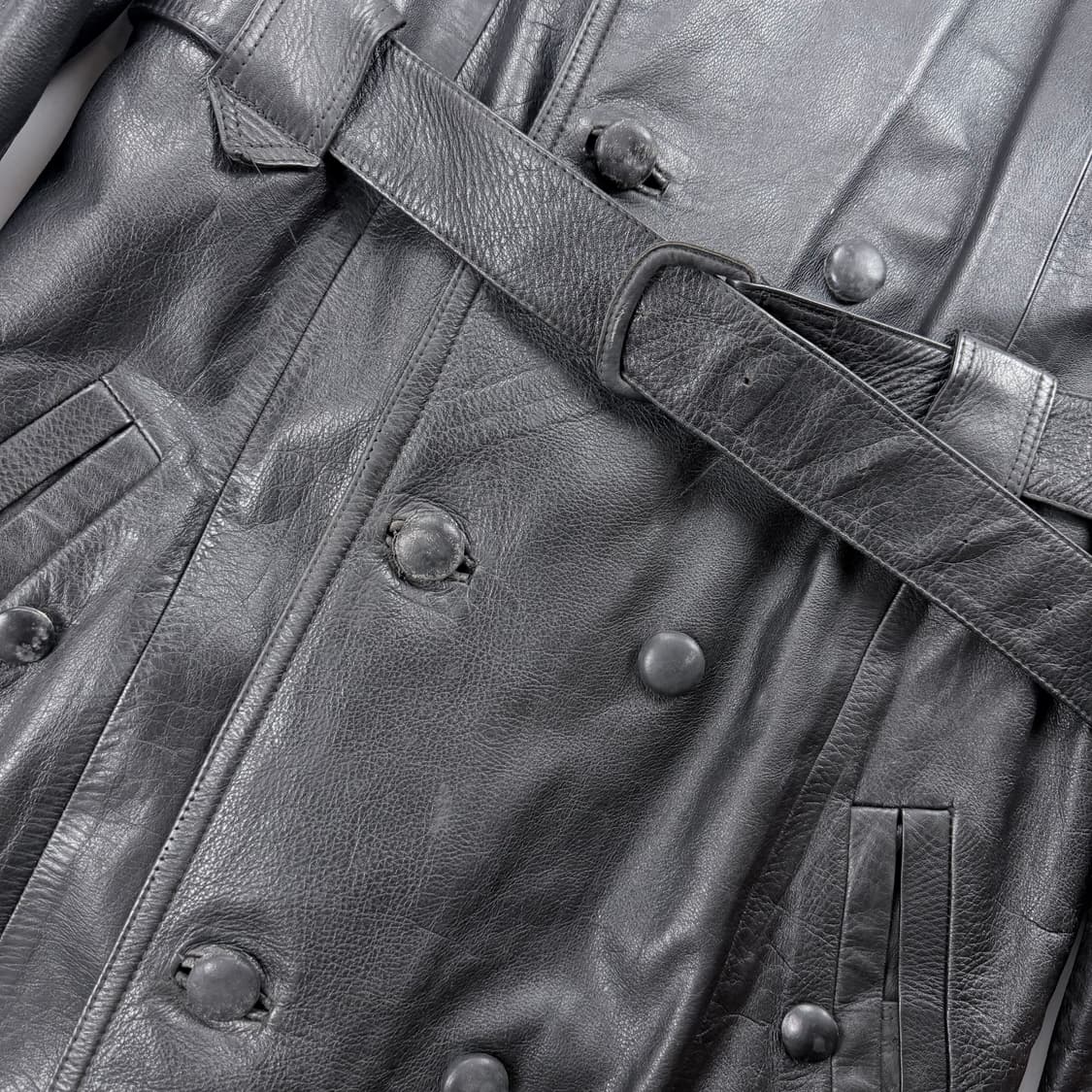 Leather belted trench coat 상품이미지5