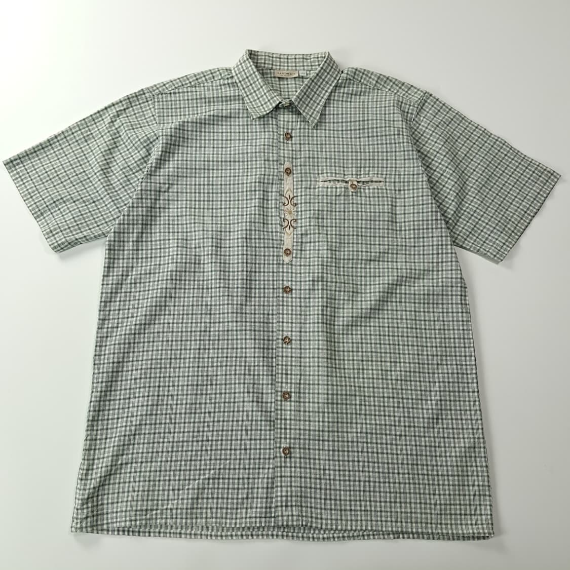 CK240 L 란트하우스 90s 독일 트라흐텐 바바리안 알펜 반팔 셔츠 상품이미지1