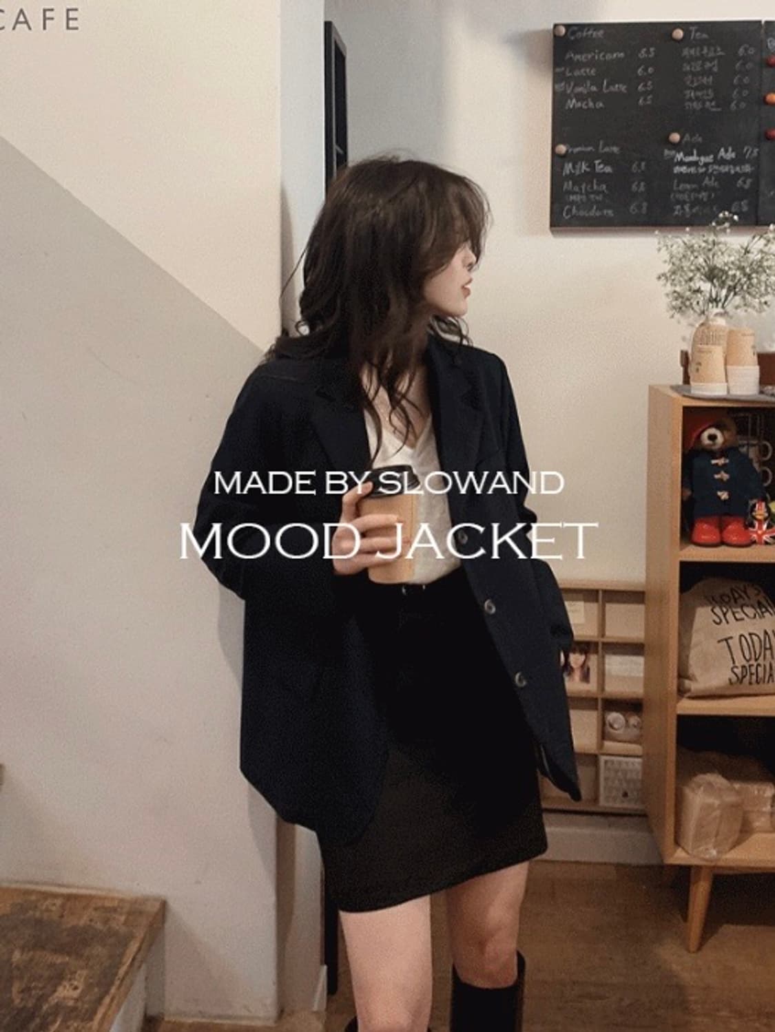 (미착용, 새상품) 슬로우앤드 made. 에디션 루즈핏 싱글자켓 네이비 상품이미지1