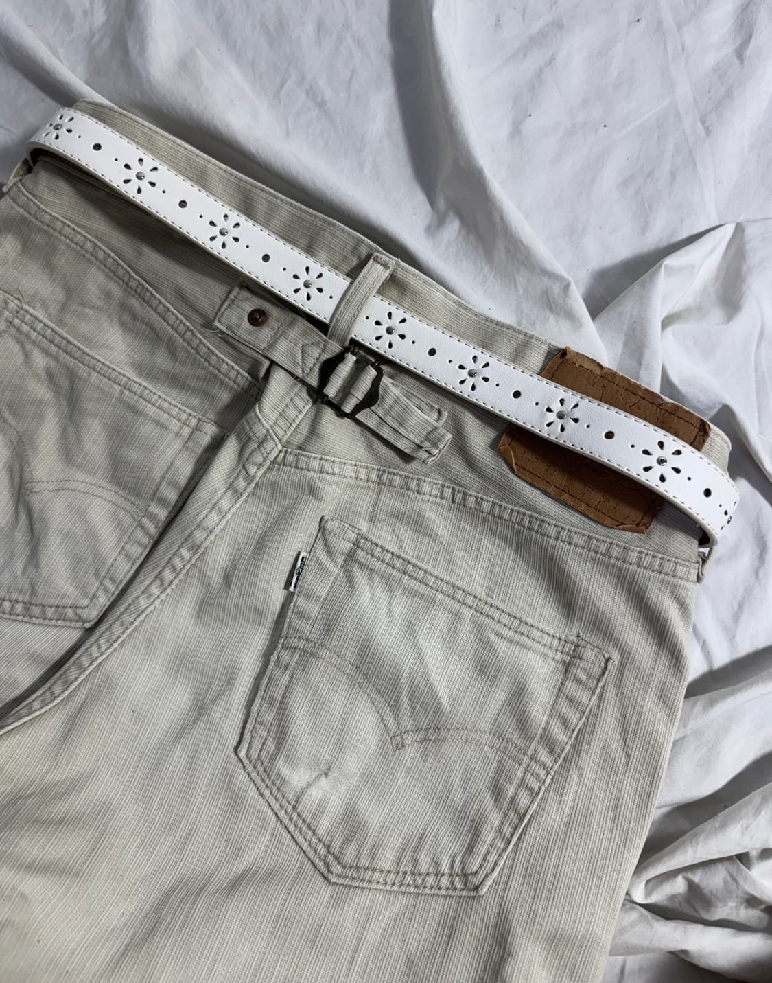 빈티지 펀칭 스터드 레더 벨트 상품이미지2