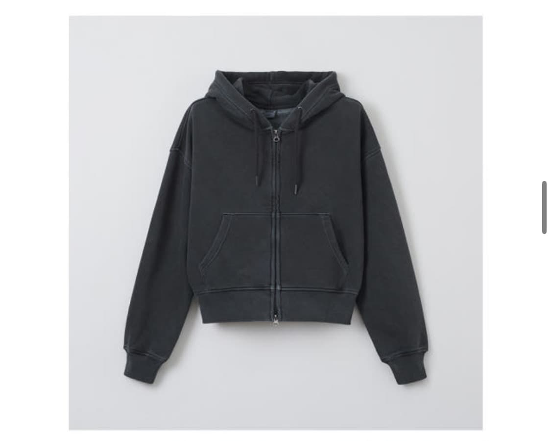 스파오 피그먼트 크롭 후드집업 상품이미지1