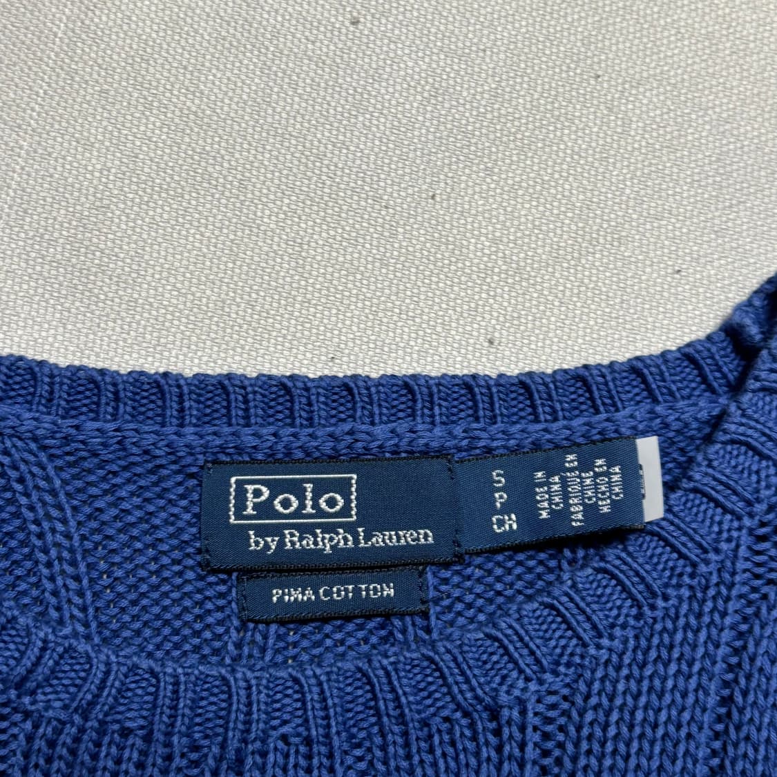 S 폴로랄프로렌 블루 포니 여성용 스트라이프 케이블 니트 상품이미지4