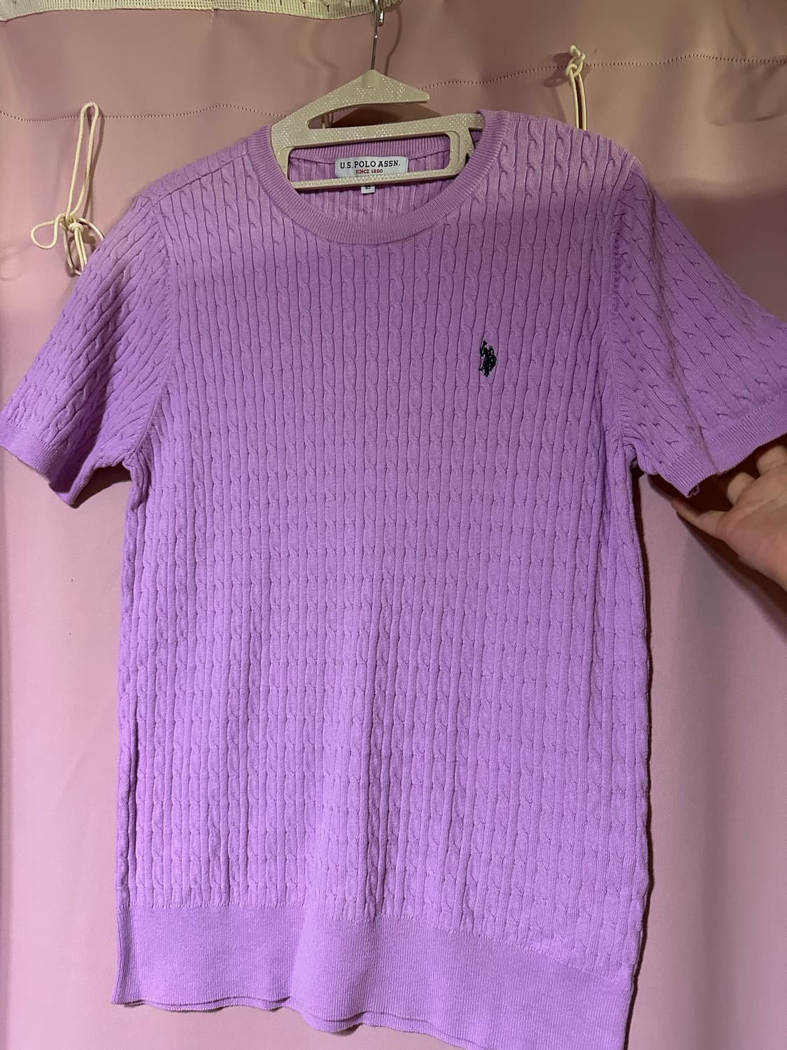 유에스 폴로 에센 보라 반팔 니트 폴로에센반팔 니트 상품이미지1