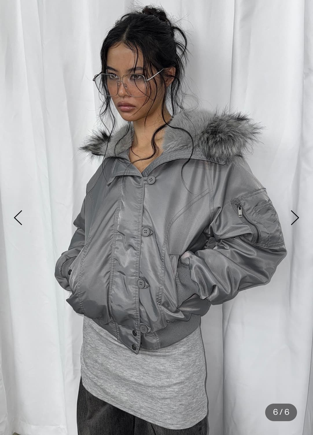 블랙업 누닐 퍼 트리밍 후드점퍼 상품이미지3