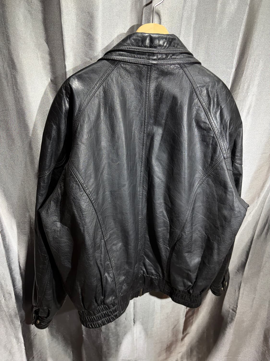 XL 레이어링 카라 사선 포켓 카우레더 자켓 상품이미지7