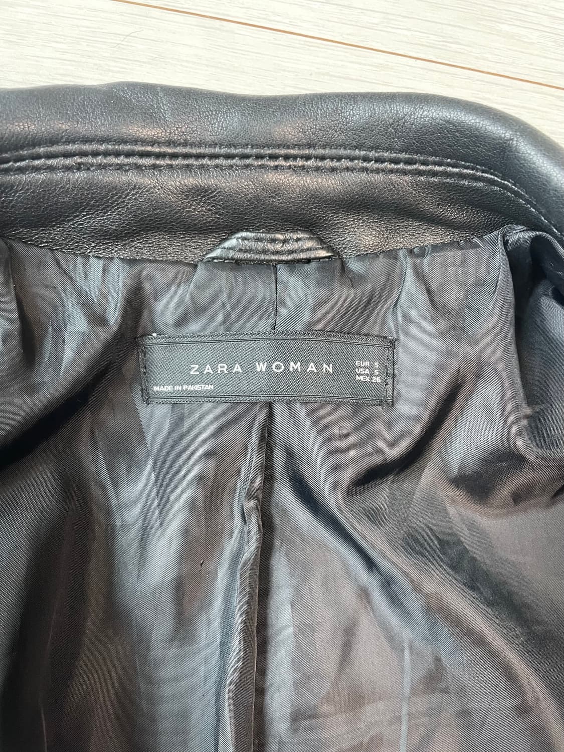 ZARA WOMAN 리얼 레더 라이더 자켓 상품이미지4