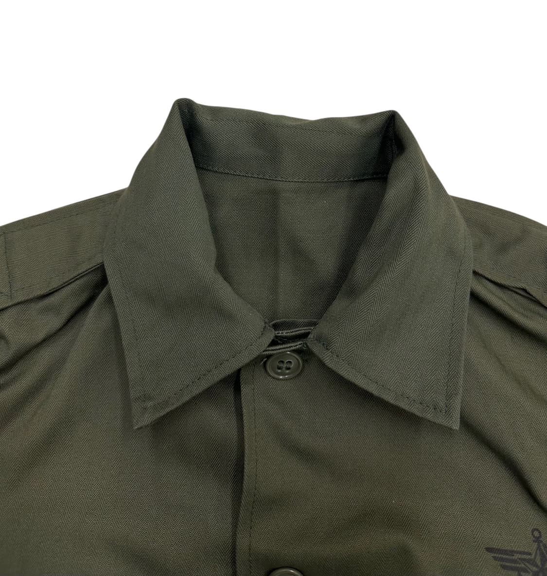 90s 한국군 밀리터리 퍼티그셔츠 카키 (90~95) 상품이미지3